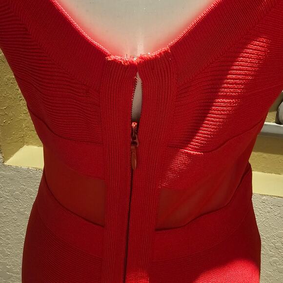 Hot Miami Styles Red Bodycon Dress Cutout New Year Valentine Cocktail S - Picture 13 of 13